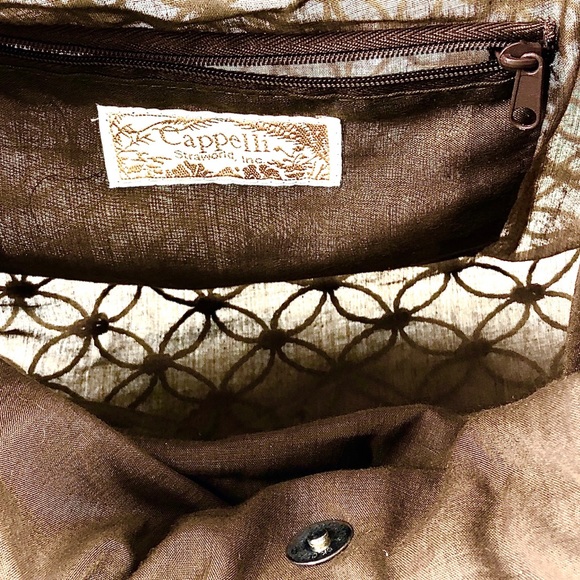 Cappelli Straworld Brown Lg Fishnet ButtonHobo Bag - Picture 4 of 9